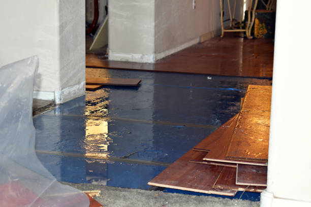 Professional Water Damage Restoration technician working in Mastic, NY